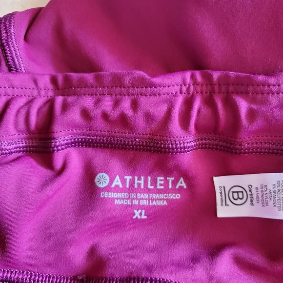 Athleta Contender Purple Plum Side Stripe Leggings Size XL - Picture 10 of 14